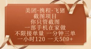 飞猪美团截图项目，你只管截图，一部手机在家做，正规平台无套路，一天5张+【揭秘】-柯南聊项目