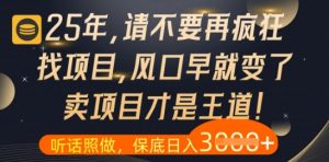 什么？25年你还在疯狂找项目做，醒醒吧，看完这些你全都懂了【揭秘】-柯南聊项目