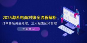 2025淘系电商对账全流程解析，订单售后资金处理，三大报表闭环管理-柯南聊项目