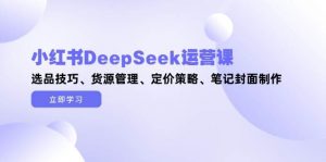 小红书DeepSeek运营课，选品技巧、货源管理、定价策略、笔记封面制作-柯南聊项目