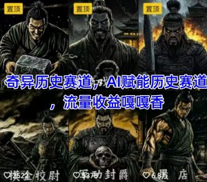 抖音奇异历史赛道，AI赋能历史赛道，流量收益嘎嘎香，狂撸伙伴计划-柯南聊项目