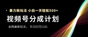 视频号分成计划，全网最暴力玩法，新手一天也能轻松5张+-柯南聊项目