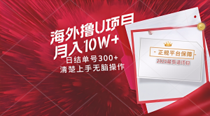 海外最靠谱撸U玩法日入300+秒提现，可长期玩，安全可靠操作非常简单-柯南聊项目