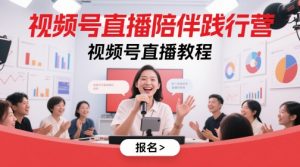 视频号直播陪伴践行营，视频号直播教程-柯南聊项目