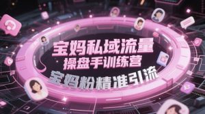 宝妈私域流量操盘手训练营，宝妈粉精准引流-柯南聊项目