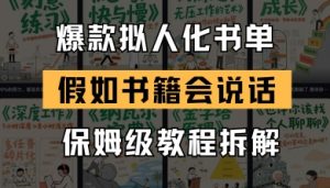 最新爆款拟人化书单玩法，假如书籍会说话，保姆级教程-柯南聊项目