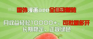 国外漫画app全自动搬砖项目，月收益轻松10000+，可批量多开！！！-柯南聊项目