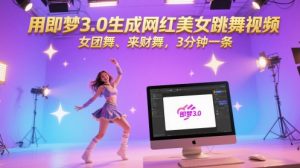 用即梦3.0生成网红美女跳舞视频，女团舞、来财舞，3分钟一条-柯南聊项目