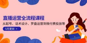 直播运营全流程课程-5月更新：从起号、话术设计、罗盘运营到微付费投放等-柯南聊项目