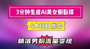 3分钟生成AI美女俯卧撑短视频：轻松起号，精准流量变现利器-柯南聊项目