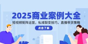 2025商业案例大全，短视频矩阵运营，私域裂变技巧，直播带货策略-柯南聊项目
