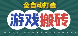 全自动游戏打金搬砖，不用守着照样日入1k，起号快收益快，火爆搬砖项目【揭秘】-柯南聊项目