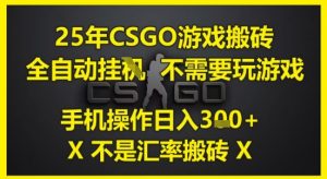 25年CSGO游戏搬砖，全自动运行，不需要玩游戏，手机操作日入3张(不是汇率搬砖)【揭秘】-柯南聊项目
