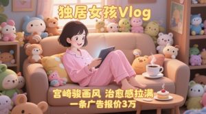 单个账号涨粉71W！用AI制作独居女孩Vlog，宫崎骏画风，治愈感拉满，一条广告报价3W-柯南聊项目
