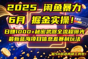 2025闲鱼暴力掘金实操!日赚1000+秘密武器全流程曝光,最新蓝海项目信…-柯南聊项目