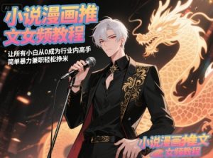 小说漫画推文女频教程，让所有小白从0成为行业内高手，简单暴力兼职轻松挣米-柯南聊项目