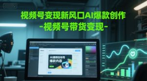 视频号变现新风口AI爆款创作-视频号带货变现-柯南聊项目