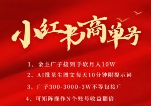 小红书商单号，AI轻松制作PLOG图文，商单接到手软3张-3k一条，每天轻松十分钟，矩阵n个账号，月入几个W-柯南聊项目
