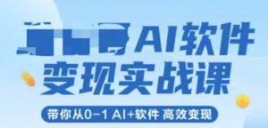 AI软件变现实战课,带你从0-1 Al+软件 高效变现-柯南聊项目