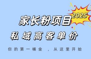 家长粉项目，一个可以长期变现暴利项目，私域高客单价，轻松完成你的人生第一桶金-柯南聊项目