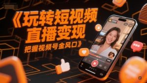 玩转短视频直播变现，把握视频号金风口-柯南聊项目