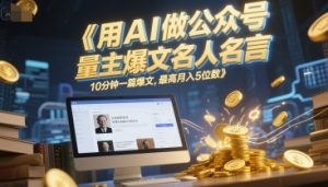 用AI做公众号流量主爆文名人名言,10分钟一篇爆文,最高月入5位数-柯南聊项目