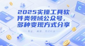 2025实操工具软件类领域公众号，多种变现方式分享-柯南聊项目