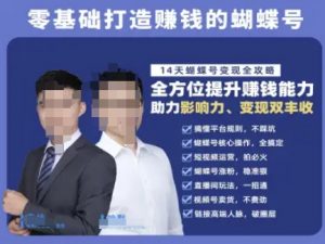 蝴蝶号专栏-视频号运营教程,零基础打造挣钱的蝴蝶号,14天蝴蝶号变现全攻略-柯南聊项目