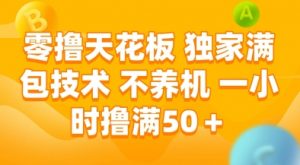 零撸天花板，独家满包技术，不用养机，一小时撸满50+，收益稳定【揭秘】-柯南聊项目