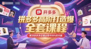 拼多多高阶打造爆款全套课程，解决拼多多店铺运营中99%的问题-柯南聊项目