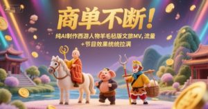 商单不断！纯AI制作西游人物羊毛毡版文旅MV，流量+节目效果统统拉满-柯南聊项目