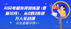 AI闪电做外贸训练营(更新25年6月)，从0到3外贸万人实战课-柯南聊项目