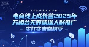 电商线上成长营2025年，万相台无界关键词推广-万相台无界精准人群推广-实打实亲囊相受-柯南聊项目