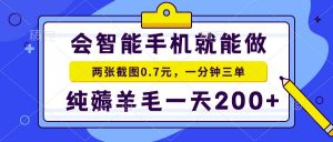 2025年零撸手机项目 二十秒一单 纯薅羊毛 一天200+做就有-柯南聊项目