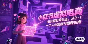 小红书虚拟电商，从0-1的完整起号玩法，一个人运营账号爆赚指南-柯南聊项目