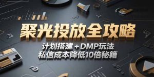 2025小红书聚光投放全攻略，计划搭建+DMP玩法，私信成本降低10倍秘籍-柯南聊项目