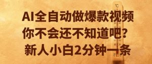 AI全自动做爆款视频，你不会还不知道吧？新人小白2分钟一条【揭秘】-柯南聊项目