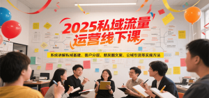 2025私域流量运营线下课，系统讲解私域基建/客户分层/朋友圈文案/公域引流等实操方法-柯南聊项目
