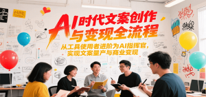 AI时代文案创作与变现全流程，从工具使用者进阶为AI指挥官，实现文案量产与商业变现-柯南聊项目