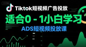 Tiktok短视频广告投放，适合0-1小白学习ADS短视频投放课-柯南聊项目