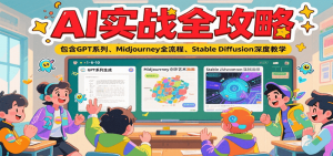 AI实战全攻略，包含GPT系列、Midjourney全流程、Stable Diffusion深度教学-柯南聊项目