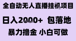 最新全自动抖音无人直播挂G项目，日入2k+ 包落地暴力撸金，小白可做【揭秘】-柯南聊项目