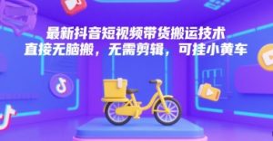 最新抖音短视频带货搬运技术，直接无脑搬，无需剪辑，可挂小黄车-柯南聊项目