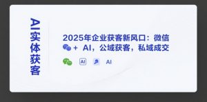 AI实体获客，2025年企业获客新风口：微信+ AI，公域获客，私域成交-柯南聊项目