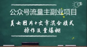 公众号流量主副业项目，美女图片+文章混合模式操作流量爆棚-柯南聊项目