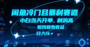 闲鱼冷门且暴利赛道，小白当天开单，利润高，照抄就有收益，日入1k+【揭秘】-柯南聊项目