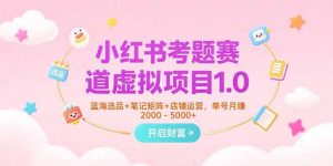 小红书考题赛道虚拟项目1.0，蓝海选品+笔记矩阵+店铺运营，单号月赚5000+-柯南聊项目