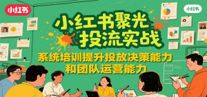 小红书聚光投流实战，系统学习提升投放决策能力和团队运营能力-柯南聊项目