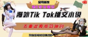 海外tiktok小说推文暴力项目，高停留率，高转化率，上手后一天搞顿饭钱不是问题-柯南聊项目