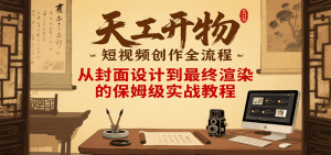 天工开物短视频创作全流程,从封面设计到最终渲染的保姆级实战教程-柯南聊项目